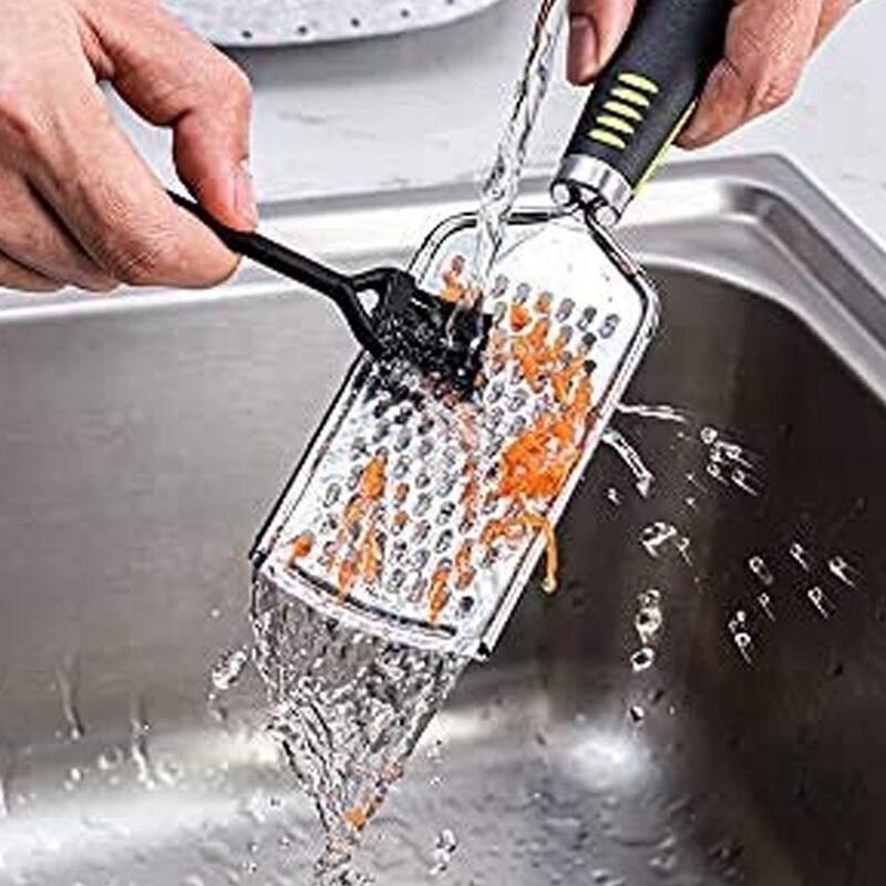 Kitchen Cheese Grater Lemon Zester, 3 Graters Set, Easy To Grate or Zest Vegetable Fruits Orange with Brush