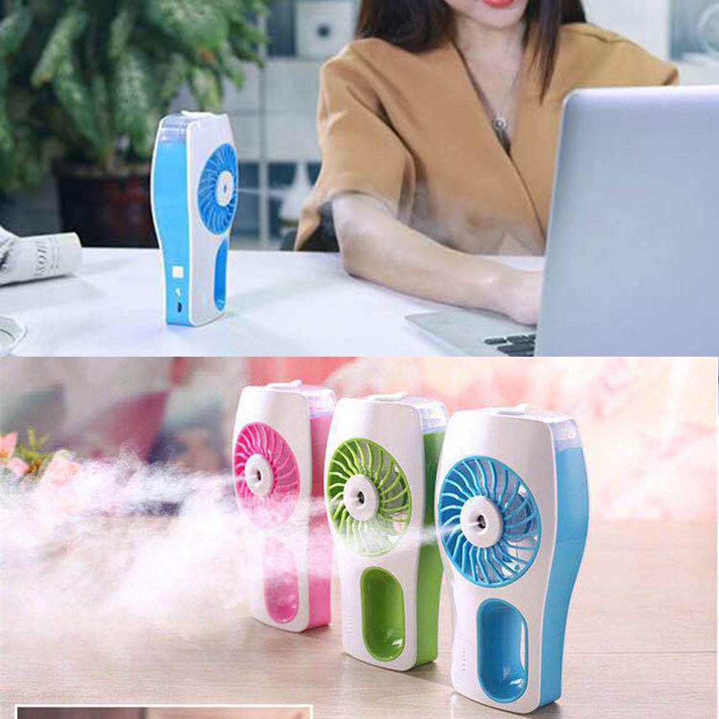 Handheld Misting Fan Mini Usb Oplaadbare Batterij Operated Misting Fan Draagbare Persoonlijke Ventilator Met Spray Fles Water