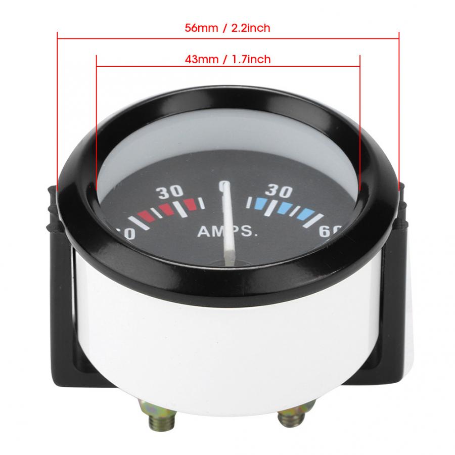 12V 60-0-60 Ampere Ampere Meter Amperemeter Universal- Messgerät 52m/2in Universal- für Fahrzeug analog Amperemeter Auto Zubehör Volt Meter