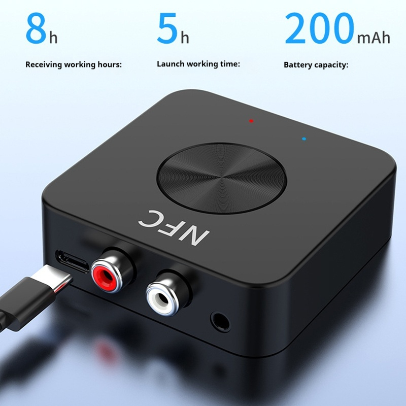 Adaptador de audio Bluetooth 5.0 inalámbrico ‌ Transceptor de doble banda para amplificador/PC/TV/auriculares/audio del coche