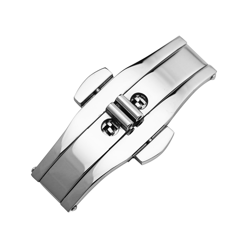 304 Metalen Horloge Band Gesp 5 Mm 6 Mm Horlogeband Strap Zilver Zwart Rvs Sluiting Vlinder Knop Accessoires