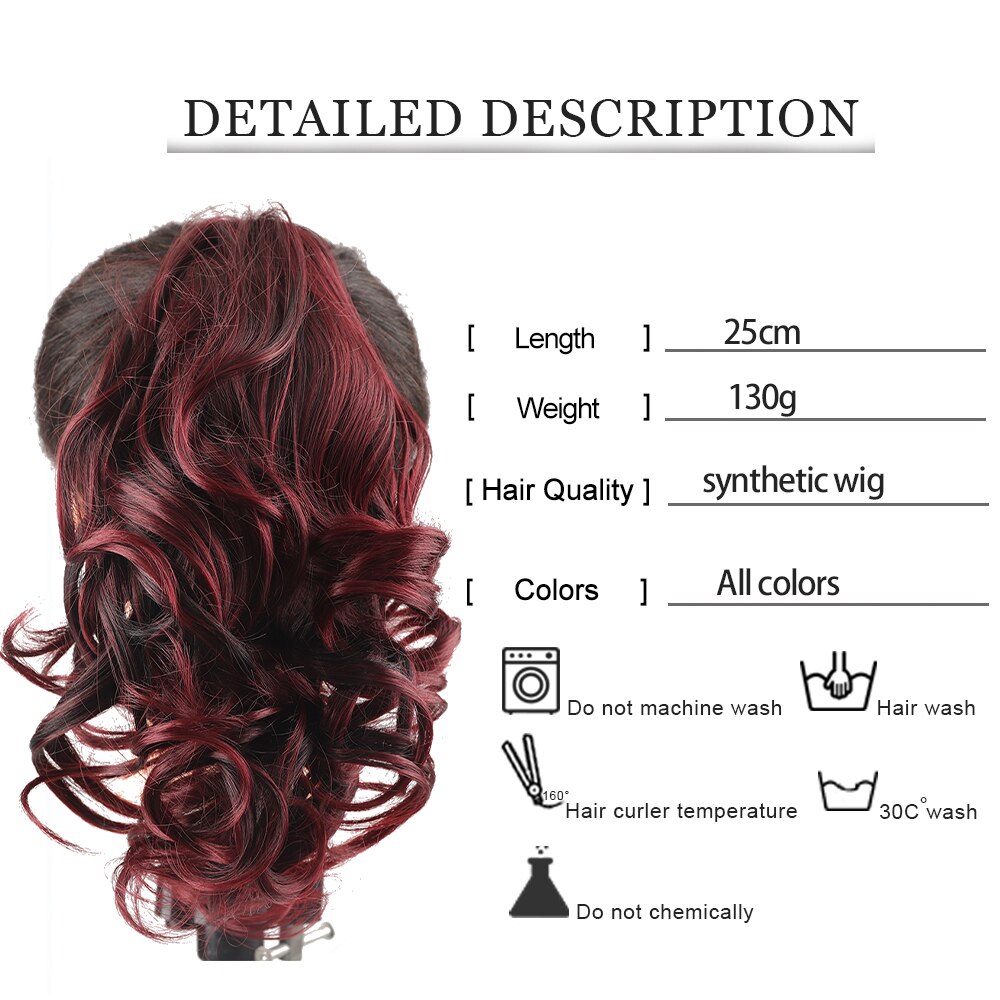 HEALTHTOP 40 Inch Wavy Pony Tail Cosplay Wig – Black – Extra Large Cap – With Wig Cap