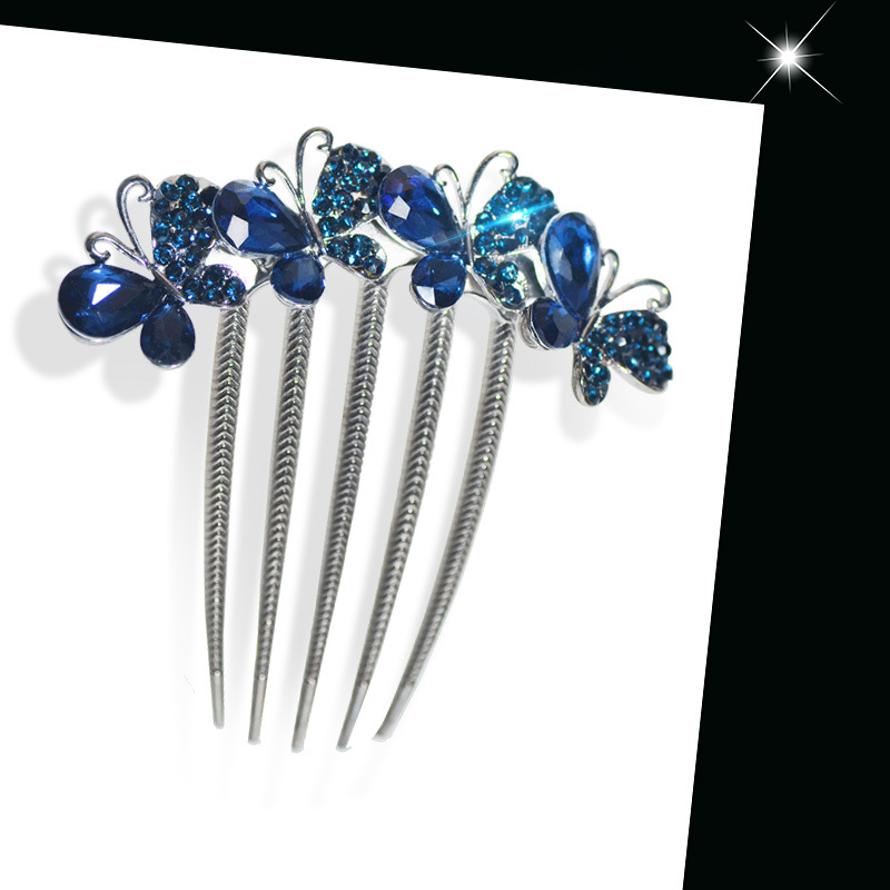 Lyxig strasslegering hårkam vintage tillbehör hårnål kristallblomma hårspänne hårpinnar kvinnor håraccessoarer