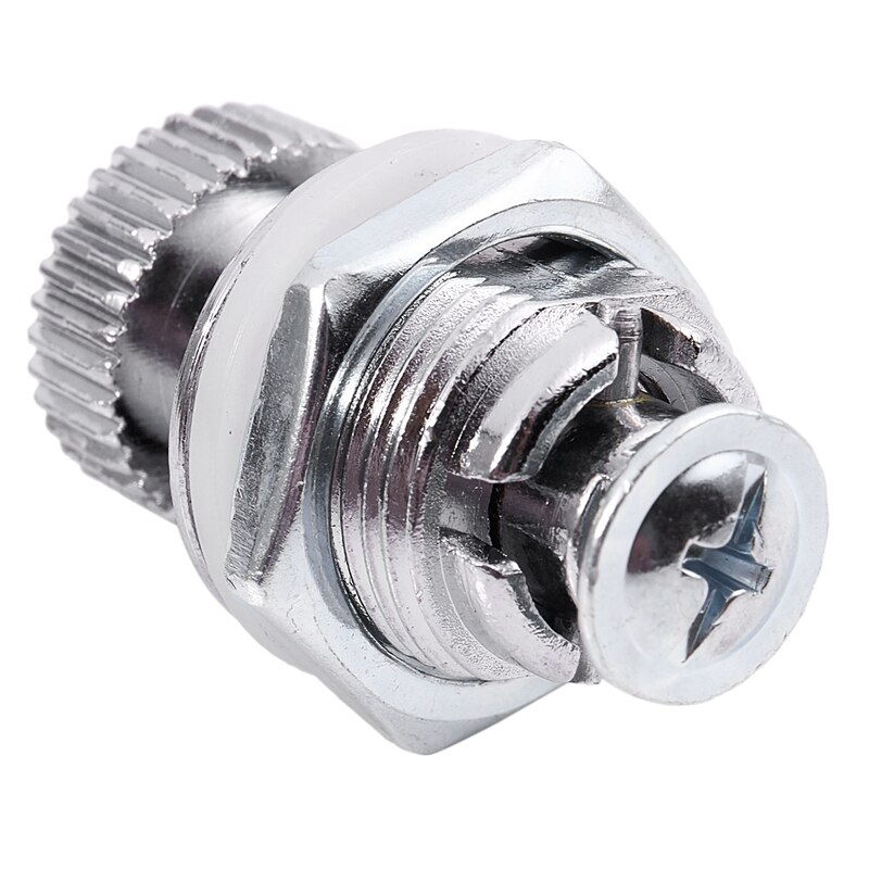 Lever lock for furniture, with round knob, external thread 1.7 cm