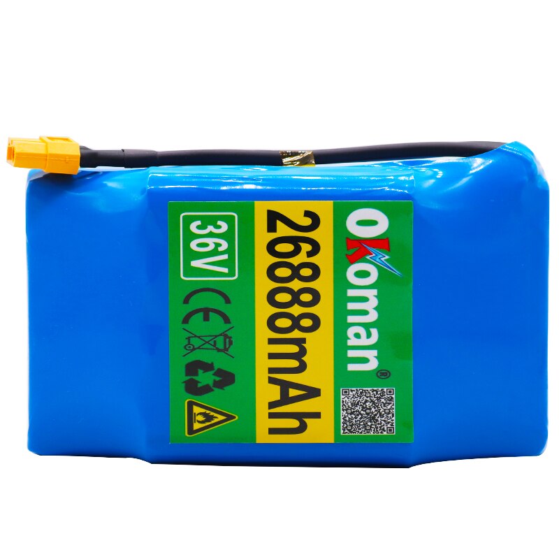 10S2P 36v batterie rechargeable lithium-ion 26888 mAh 26.8AH batterie pour monocycle hoverboard auto-aspiration électrique