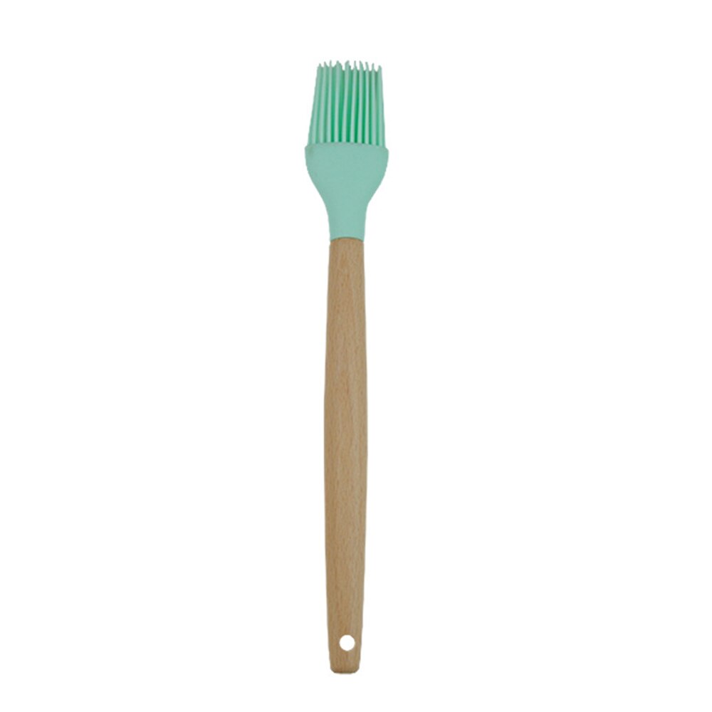 Wooden Handle Silicone Kitchenware Set for Non-stick Pan Kitchen Tool Accessories Spatula Spoon Clip Whisk Brush Ladle: Oil Brush
