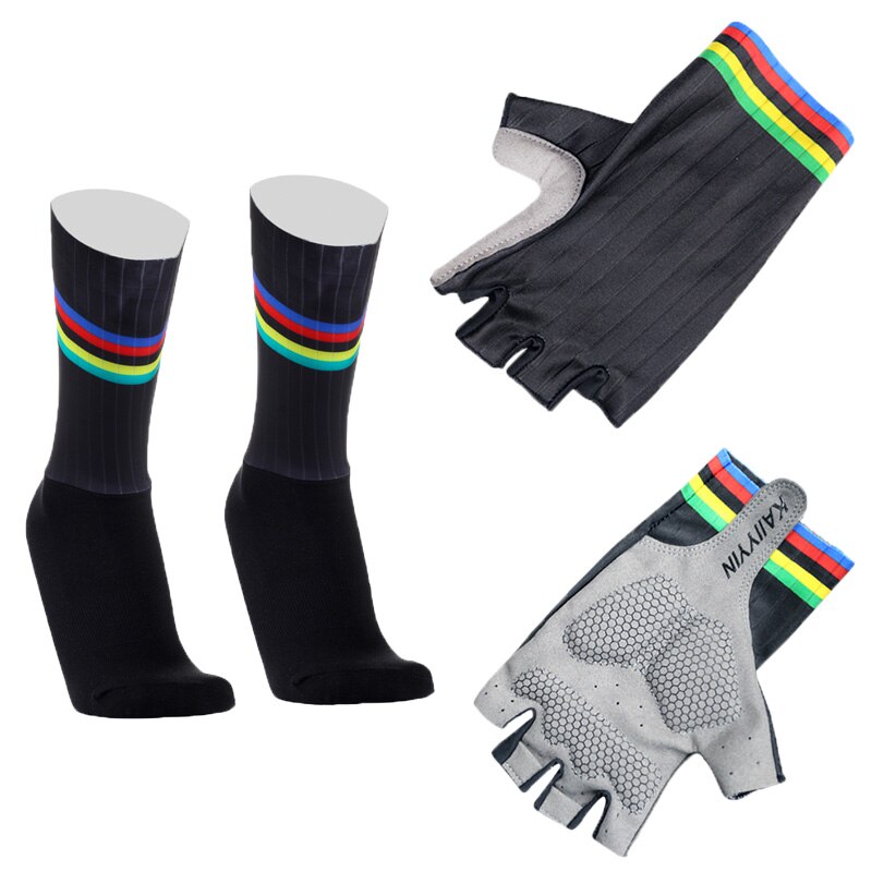 Aero Fiets Team Fietsen Handschoenen En Sokken Gecombineerd Mannen Vrouwen Fiets Handschoenen Sokken Antislip Calcetines Ciclismo Guantes ciclismo