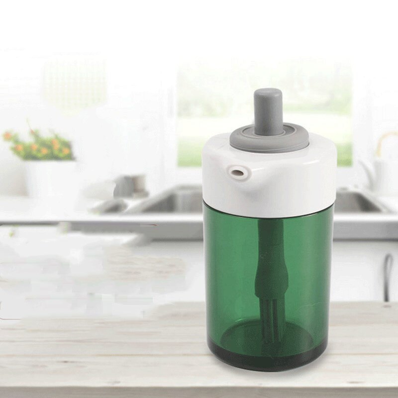 Olieflaskesæt, kontrollerbar mængde oliesprøjtedispenser med rensebørste til bbq salatbagning, køkkenudstyr