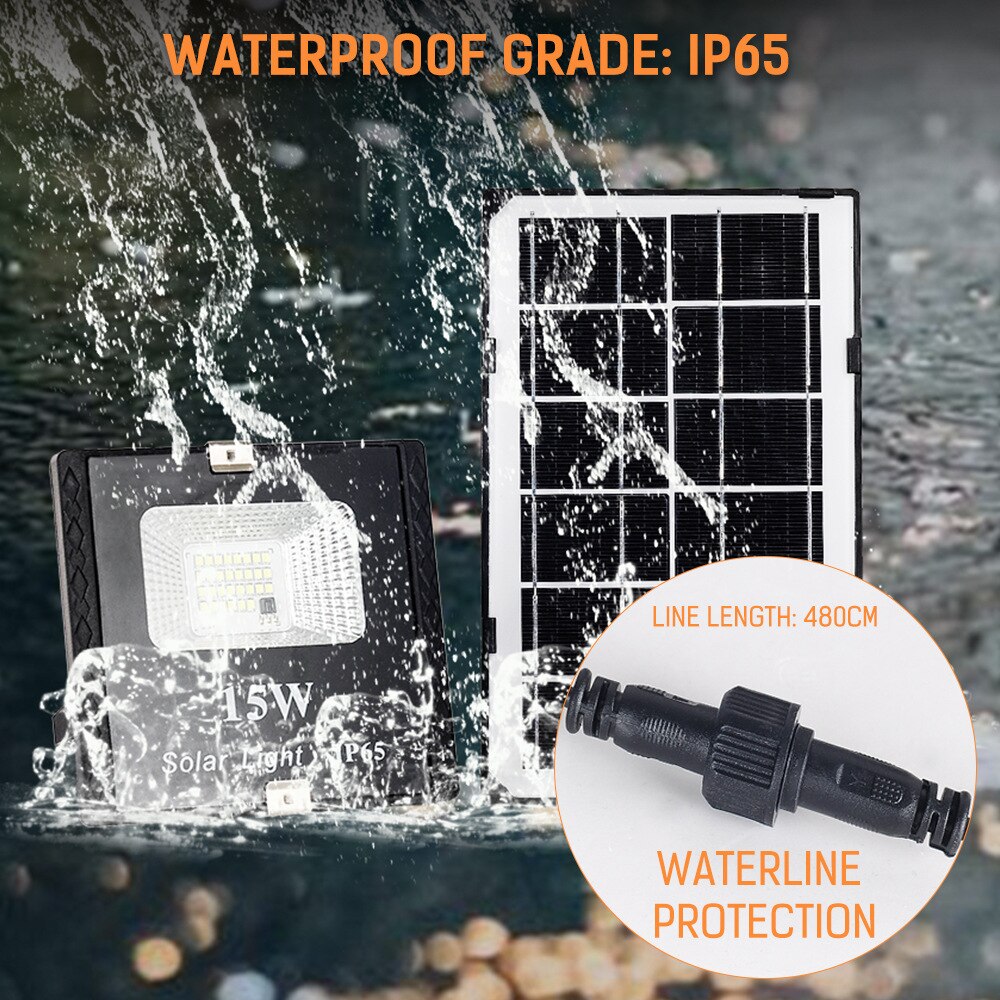 15W LED Wall Light IP65 Solar Street Light Intelligent Light Control Induction Constant Brightness Solar Belt Remote Control