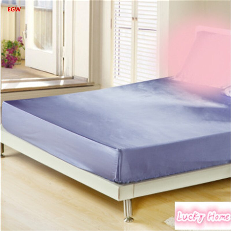 150*200*25 cm diepe zijde matrashoes artifical zijde hoeslaken elastische rubber bed cover zomer kussen cover beddengoed thuis: light purple