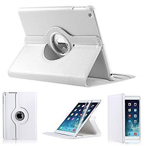 360 rotación Coque para iPad de de 9,7 5th 6th aire 1 2 DE AIRE caso magnético inteligente para automóbil dormir cubierta para iPad caso 360: White