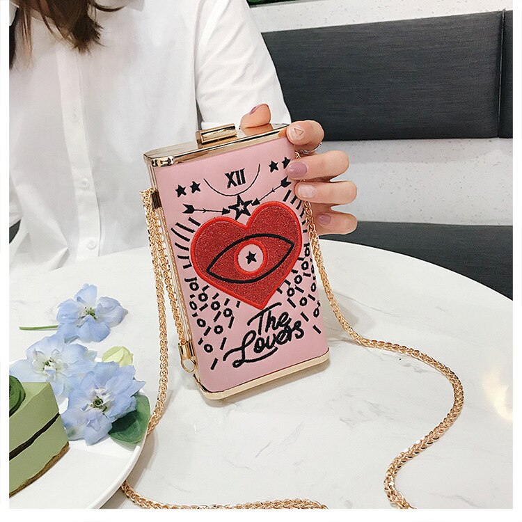 Frauen Luxus Handtasche Bestickt Augen Liebe Kette Bote Taschen Abend Tasche Dame Party Geldbörse Cocktail Bankett Tasche Schild Kupplungen: 3