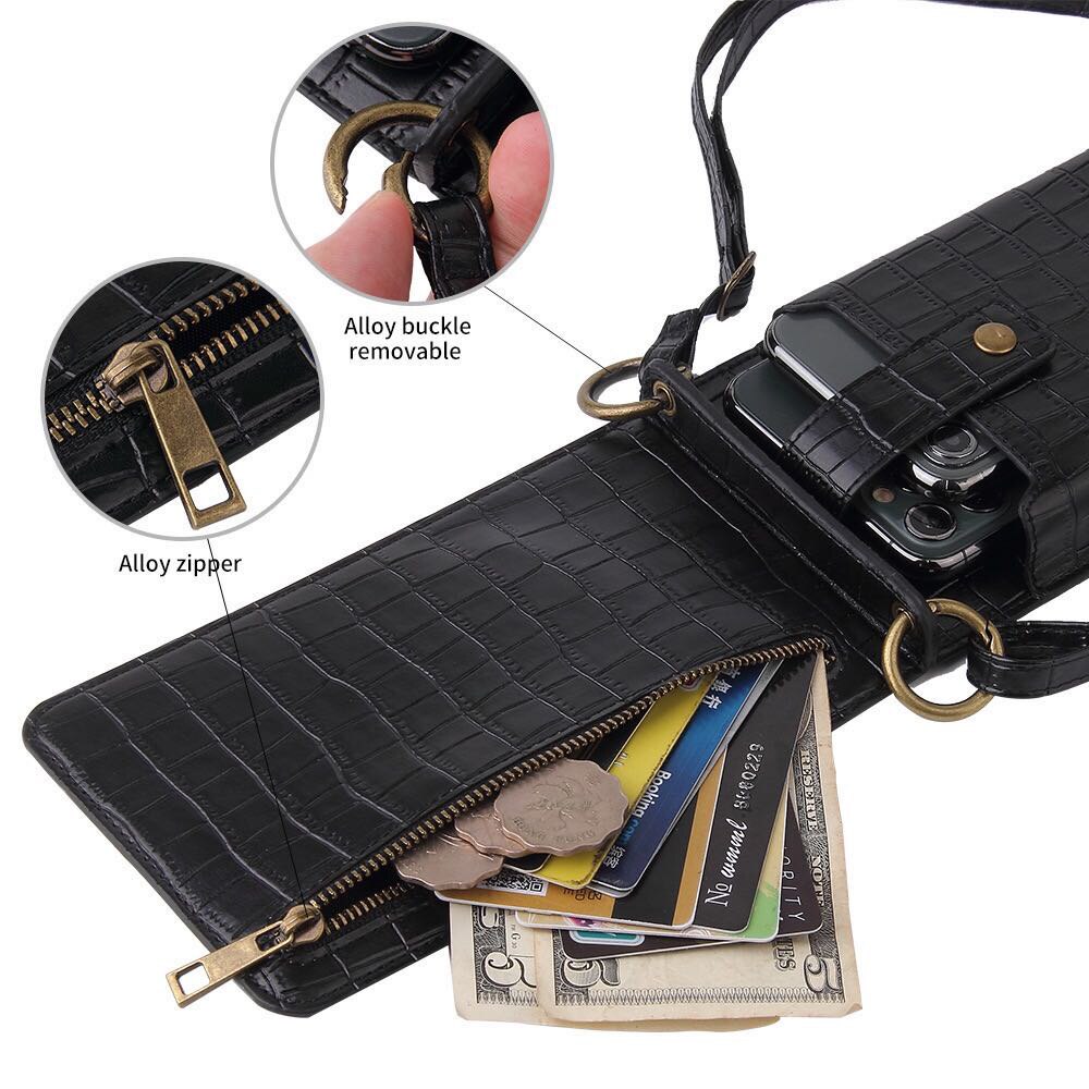 Universele Neck Strap Telefoon Bag Case Pouch Voor Xiaomi Redmi Note 9 Pro Max 9S 9A 9C 8 8T 8A 7A 7 S1 S2 A3 Card Pocket Spiegel Capa