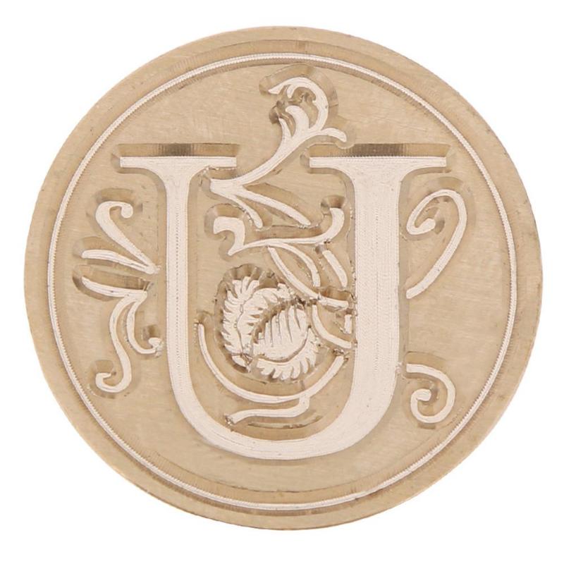 Copper Stamp Head Letter Seal Stamp Head for Wedding Invitation Card Decoration DIY Envelope Sealing Wax Stamp: U