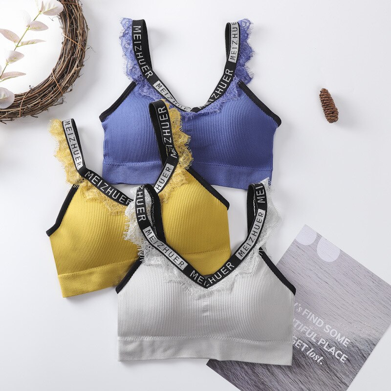 Wimpers Zilveren Lint Tube Top Mooie Terug Verpakt Borst Sport Beha Vrouwen Lingerie Ondergoed