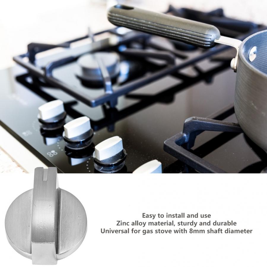 Gas Stove Knob 4Pcs Universal Zinc Alloy Gas Stove Control Knob Rotating Switch Replacement Accessory 0 Degree