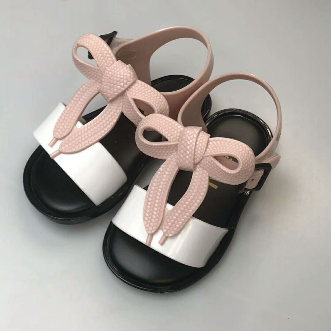 Mini Shoes Summer Style Jelly Shoe Girl Non-slip Kids Beach Sandal Toddler Kids Sandals: white / 6