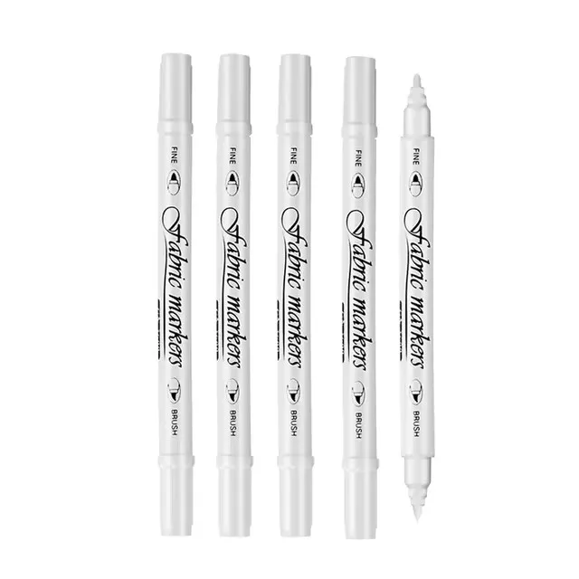 Witte waterdichte permanente stof textiel markeerstift set voor T-shirt schoenen kleding hout steen DIY kunst graffiti tekening schilderen: Fuchsia