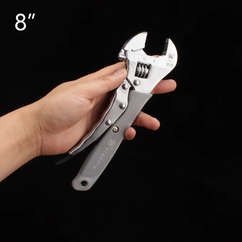 Industriële verstelbare moersleutel 30-33 mm opening Universele moersleutel Koolstofstaal Mechanische werkplaats Handreparatiegereedschap: Zilver