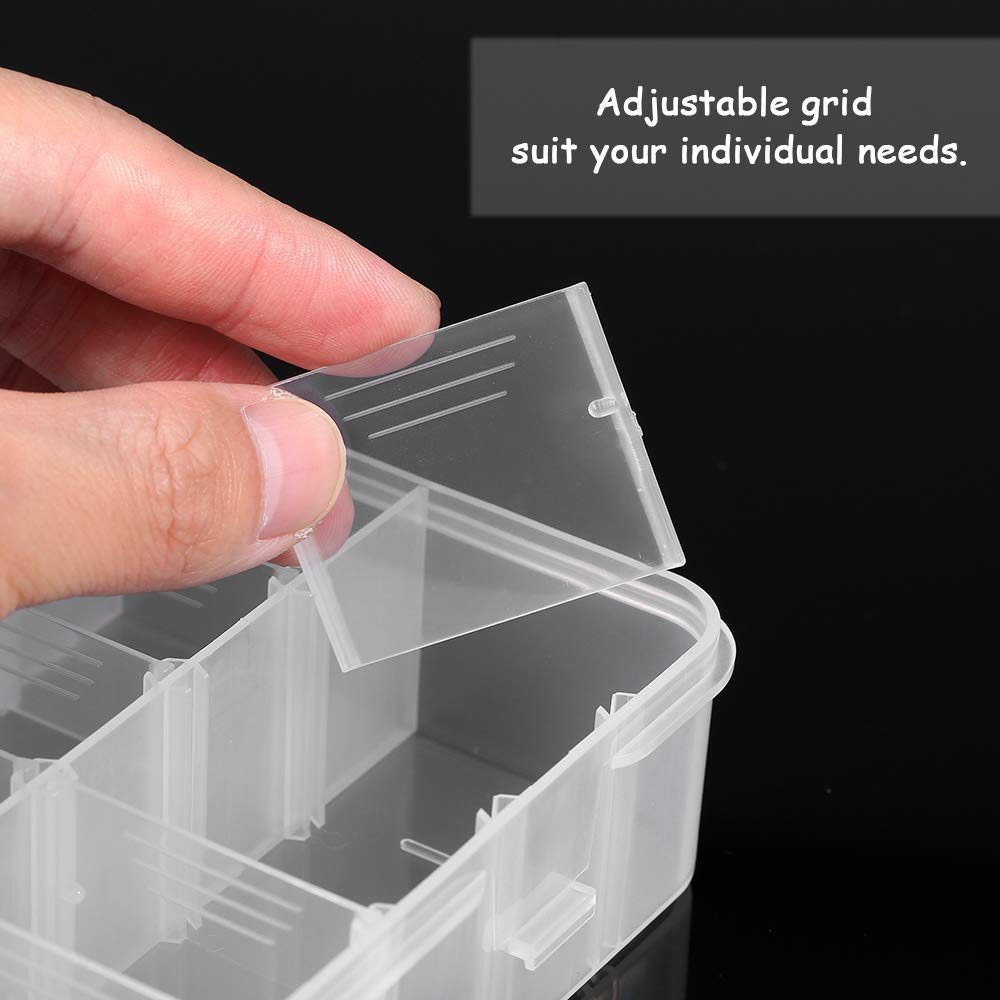 24 Compartment Transparent Plastic Storage Box for Phone Accessories Replacement Parts Container Practical Organizer