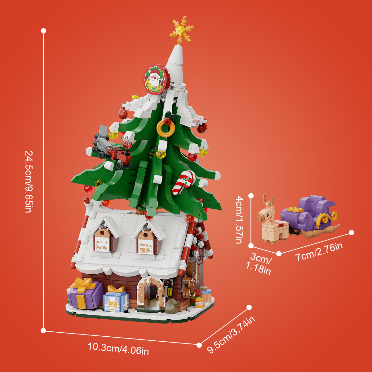 Christmas Tree House Building Blocks Christmas Decorative Ornaments Assembly Building Block Toys Christmas