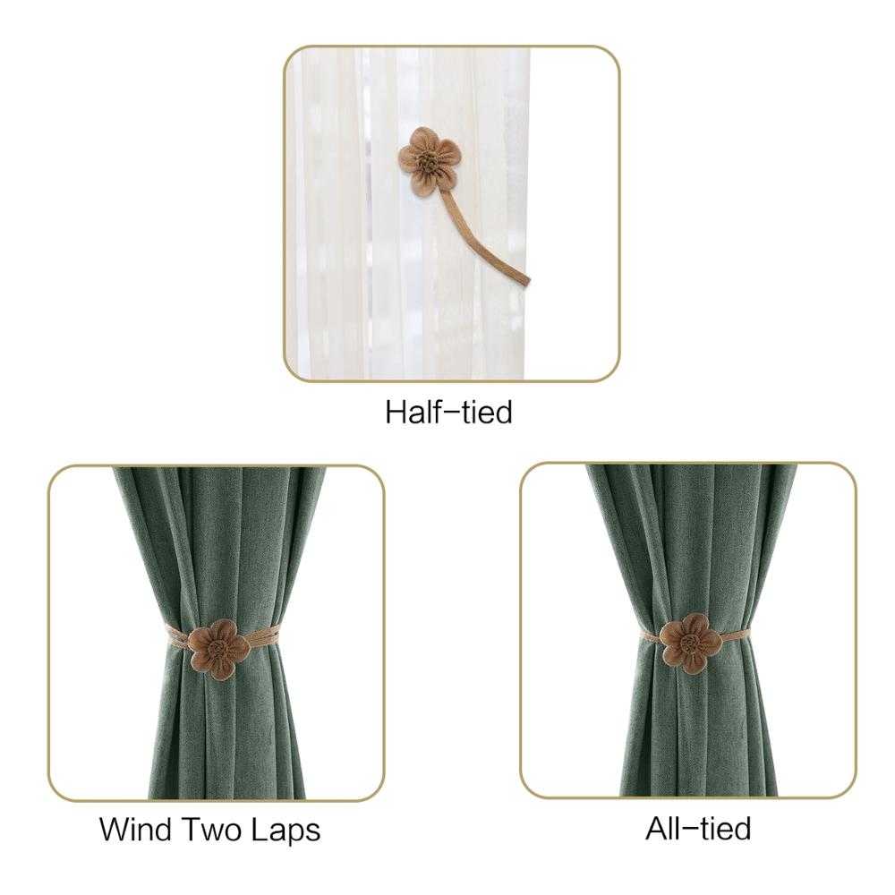 2 Pack Magnetische Gordijn Touw Terugloopsper Zonnebloem Decoratieve Gebreide Koord Gordijnen Tieback Accessoires