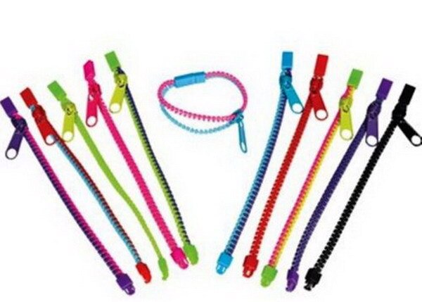 Gratis 50 Stks/partij Mix Kleuren Rits Armband Hip Mode Zip Armband Multicolor Instock Bangle Armband Wrist Band