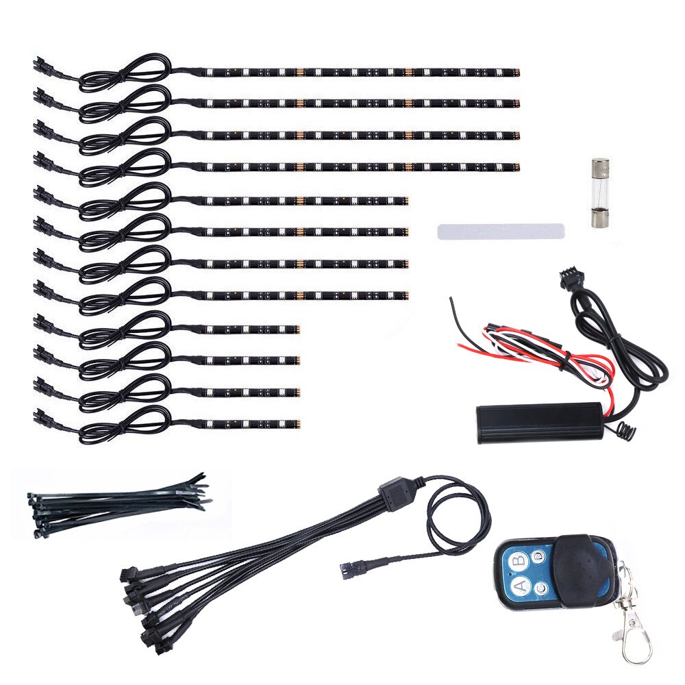 12 Pcs Rgb Led Auto Motorfiets Chopper Frame Glow Lights Flexibele Neon Strips Kit Waterdichte 18 Kleur 5050 Smd Motorfiets strip
