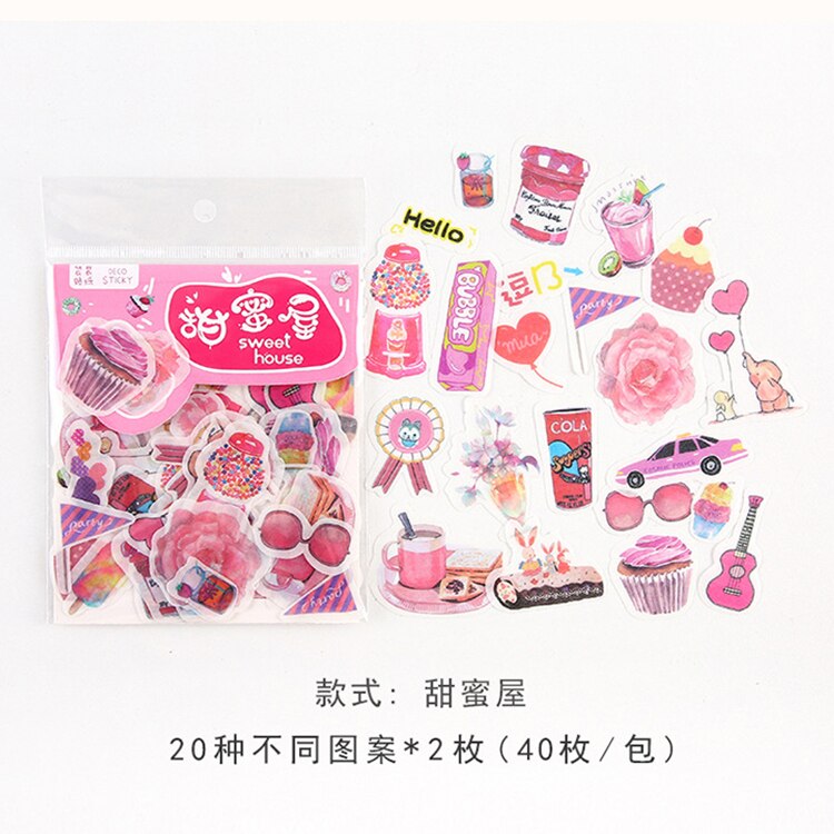 Mohamm-papier décoratif Mini fleur et chat pour Scrapbooking sur Journal, autocollants calendrier spatial mignons, papeterie à paillettes: U