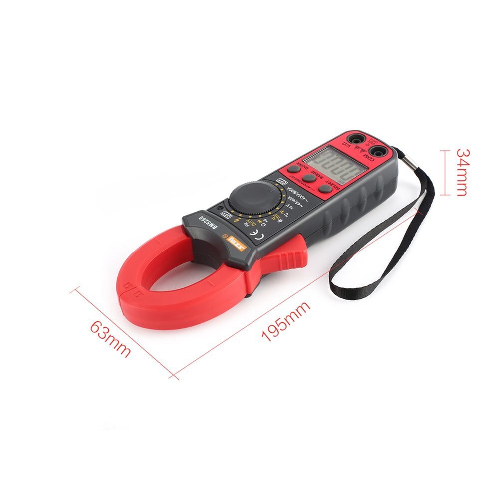 BM5268 Handheld Digital Clamp Meter Multimeter True RMS AC/DC Volt Amp Ohm Capacitance Frequency Temperature Diode Tester