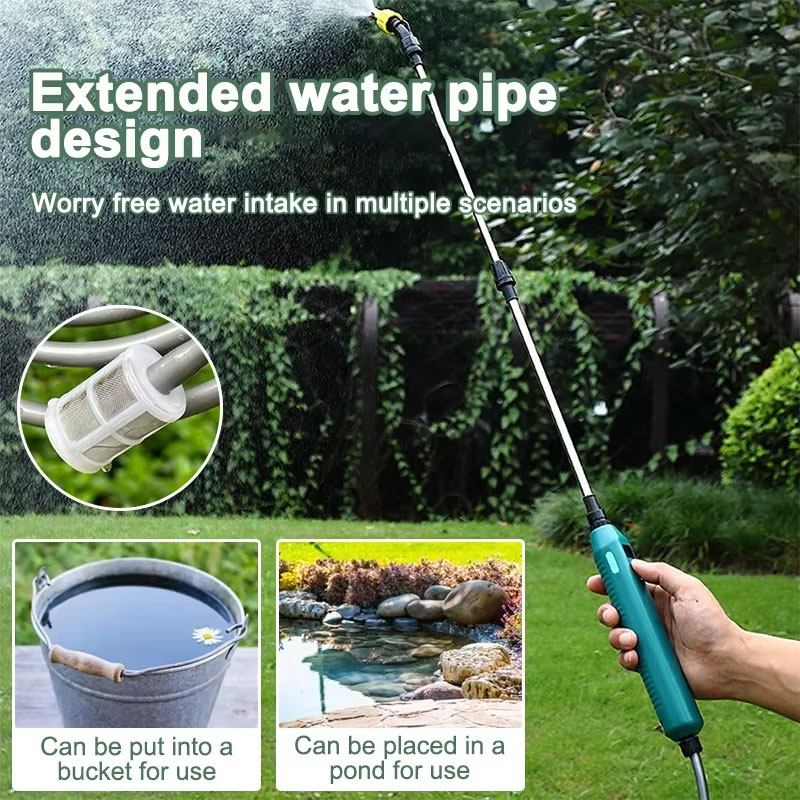 High-Pressure Portable Electric Gardening Sprayer with 3 Mist Nozzles 2400mAh USB Rechargeable Watering Garden Irrigation Tool
