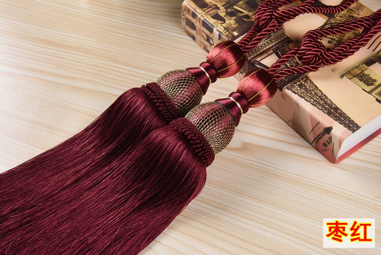 2 st europeisk stil guldhängande bollgardiner tofsar gardinbindningar bandage borstar gardintillbehör: 04