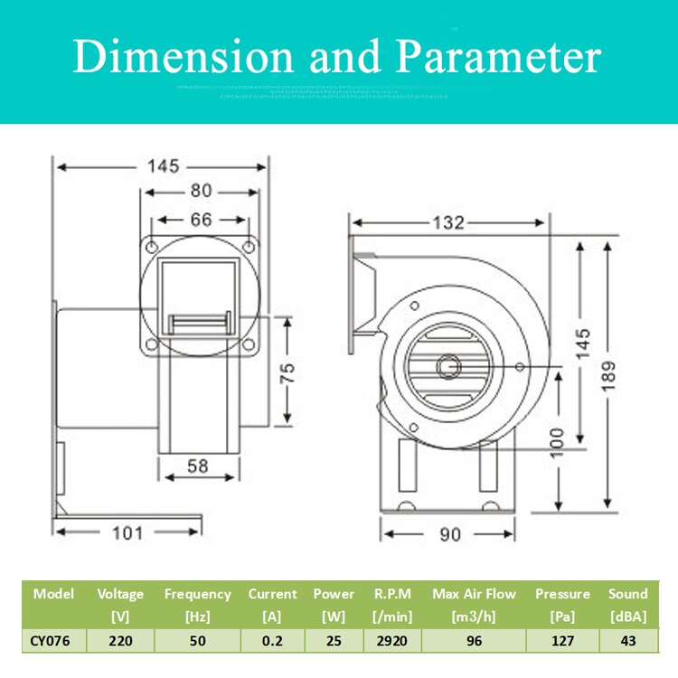 CY076 centrifugal fan sirocco industrial blower fan 25W boiler stove fireplace fan with copper wire motor 220V