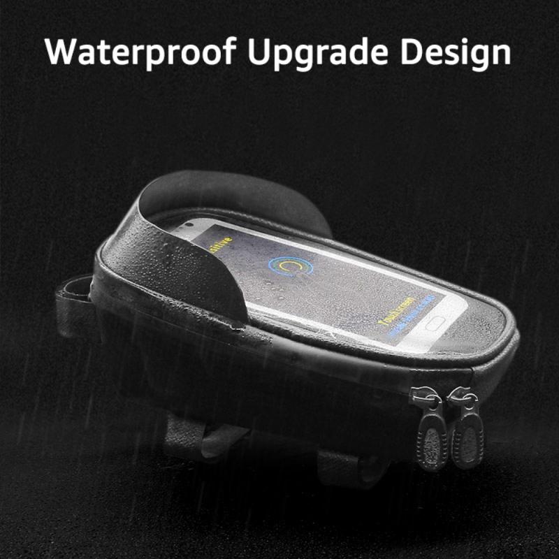 Bicycle Phone Bag PVC Hard Shell Waterproof Cycling Front Top Tube Bag 7.0 Inch Touch Screen Cycling Frame Bag Bike Accessories