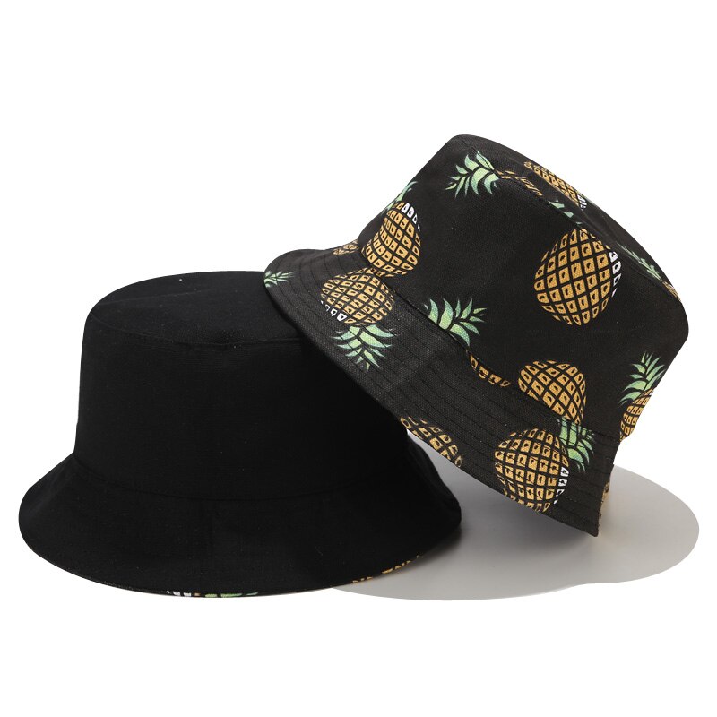 Chapeau bob unisexe imprimé ananas, couvre-chef pliable, pour la plage, la pêche, pour l'extérieur, pour femmes et hommes
