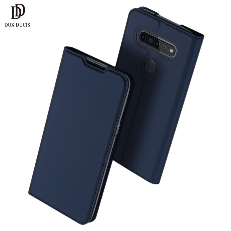 Voor lg  k41s hoesje 6.55 " dux ducis skin pro series flip portemonnee zakelijke leren hoesje voor lg  k41s hoesje met kaartsleuf accessoires