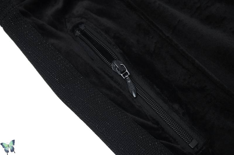 Naalden Borduren Vlinder Broek Alle-Zwart Zwaar Fluwelen Broek Sport Casual Gestreepte Mannen Vrouwen Losse Joggingbroek