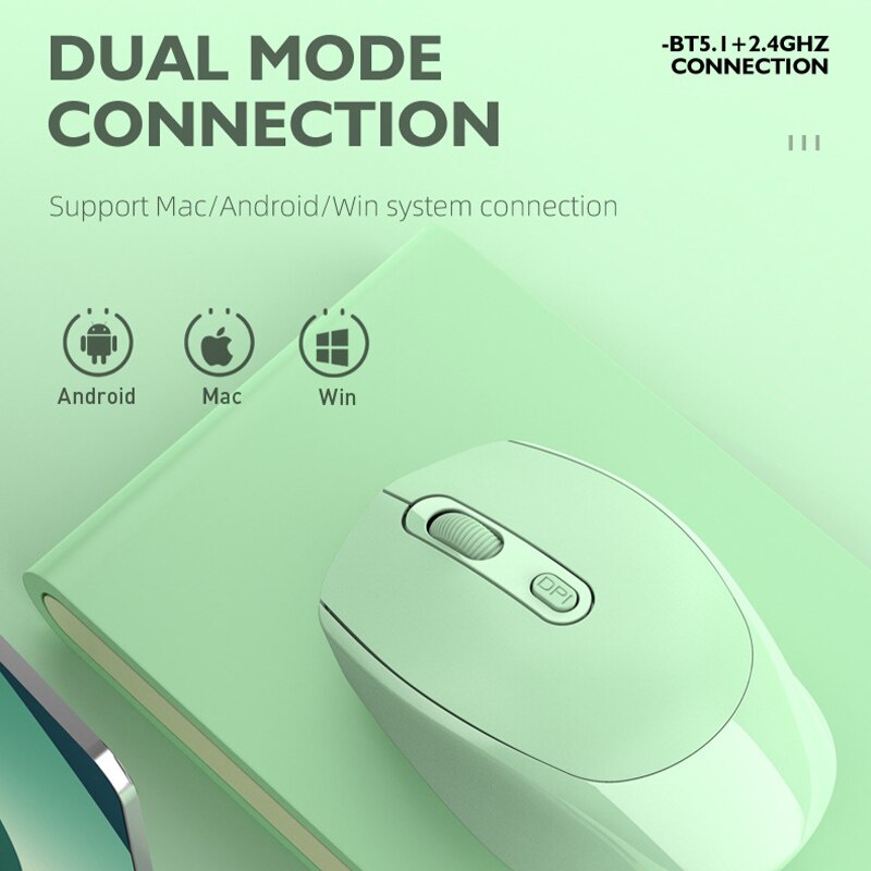 Trådlös mus bluetooth mus 2.4g dator tyst mus ergonomisk spelmus mute möss för laptop pc notebook