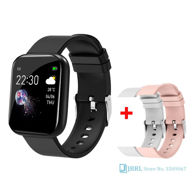 Full Touch Horloge Kinderen Kids Horloges Voor Meisjes Jongens Polshorloge Kind Bluetooth Klok Studenten Elektronische Digitale Horloge: black add straps