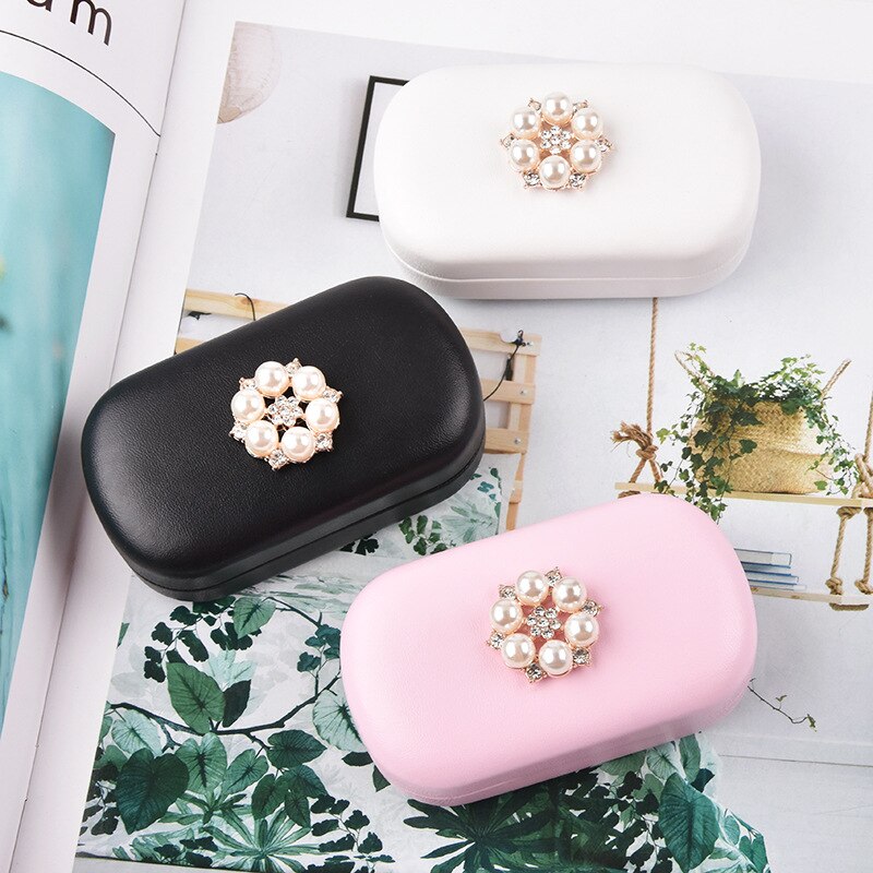 Estuche para lentes de contacto de conejo de dibujos animados para mujer, caja de almacenamiento, contenedor para lentes de ojo, conjunto de soporte, accesorios para gafas