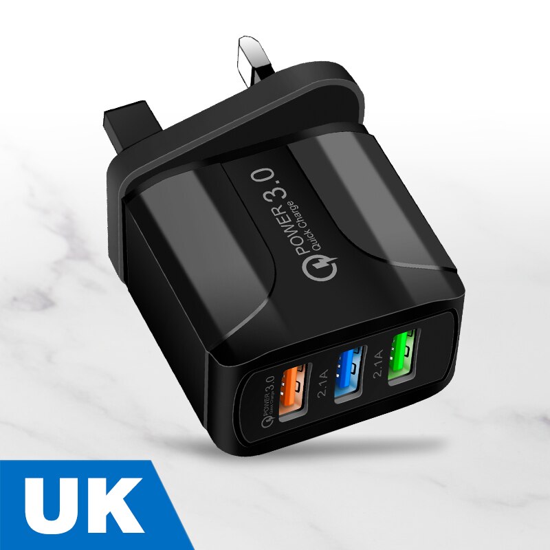 Quick Lading Qc 3.0 Fast Charger 3 Multi-Poort Usb Draagbare Opladen Telefoon Oplader Voor Iphone Samsung Xiaomi huawei