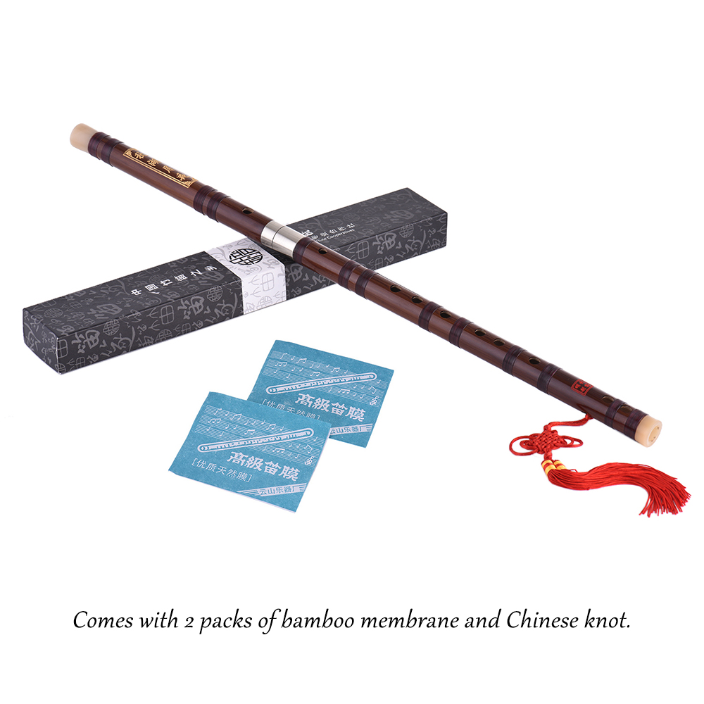 Pluggable Bitter Bamboo Flute Dizi Handmade Chinese Woodwind Instrument Key of C Study Level Performance