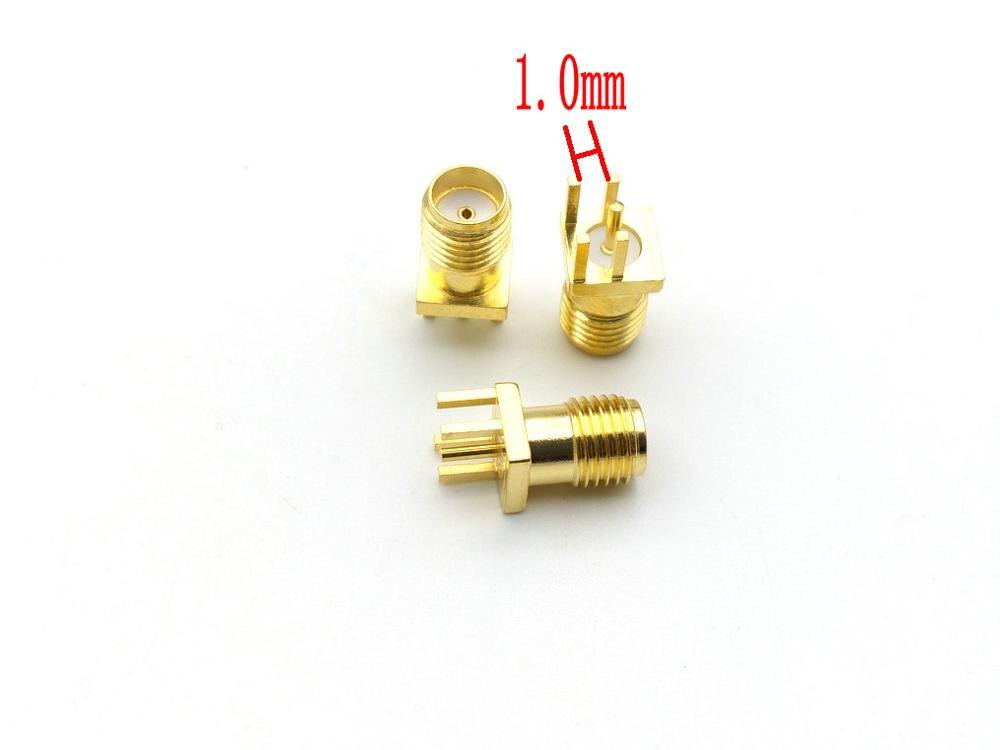 100Pcs Gold SMA female jack solder PCB clip 0.8mm 1.0mm 1.2mm 1.6mm ge mount RF connector: 1.0mm