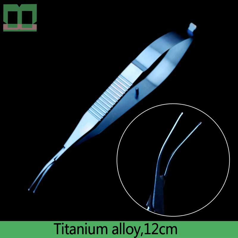 The duck mouth tweezers Lens transplantation stainless steel titanium alloy 12cm Cataract Surgery ophthalmic instruments: Brushed Brass