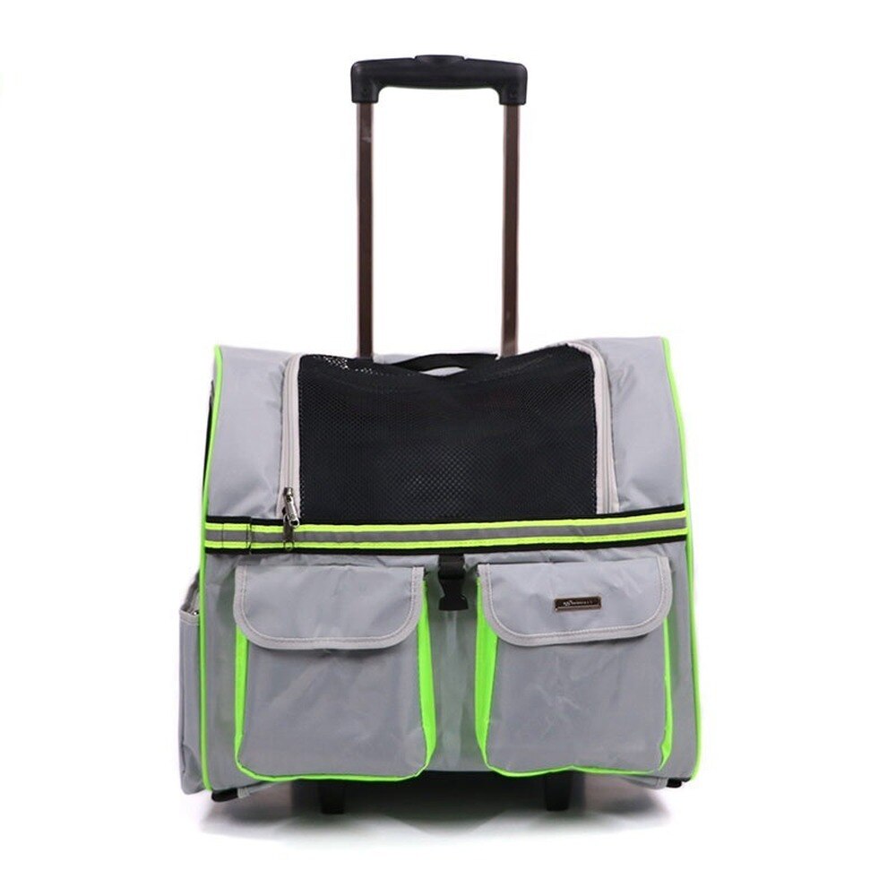 Pet Rolling Carrier Dog Backpack with Wheels Cats Puppies Travel Bag with Wheels Dog Trolley Case Multi-purpose Backpack