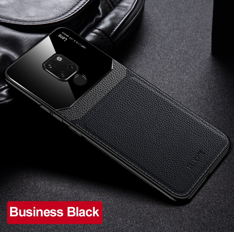 Huawei Mate 20 HMA L09 L29 Case Silicone Bumper Leather Plexiglass Matte Back Cover Hard Case for Huawei Mate20 Pro Mate20X: aluminum / black