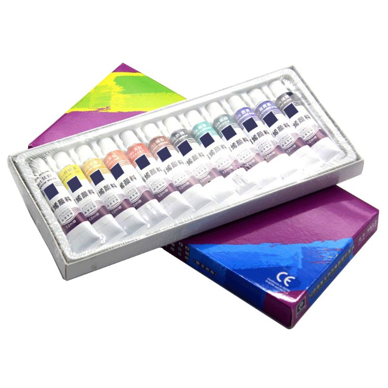 12/18/24 Colors 12ML Tube Acrylic Paint set Art Painting Drawing Tools For Kids G8TA