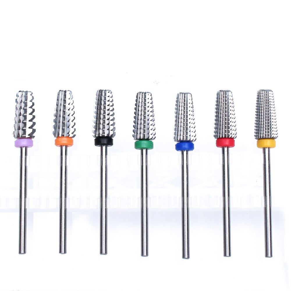 1PCS 5 in 1 Tapered Safety Carbide Nail Drill Bits With Cut Milling Cutter for Manicure Remove Gel Nails Salon Accessories