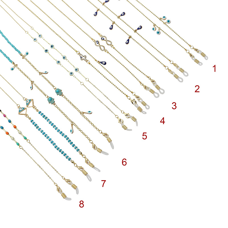 1Pcs Eyeglasses Strap Reading Glasses Hanging Chain Sunglasses Evil Eye Enamel Beads Spectacles Holder Neck Cord Glasses Anti