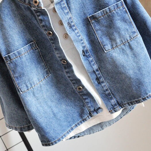 VIDMID Children Denim Shirts Classic Solid color long-sleeve Turn-down Collar Boys Shirts For 3-10 Years Old Kids Wear P1018